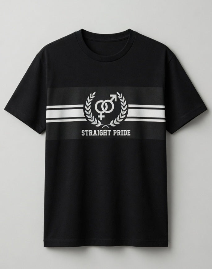 Straight Pride Graphic Tee — Retro Crest Unisex T-Shirt