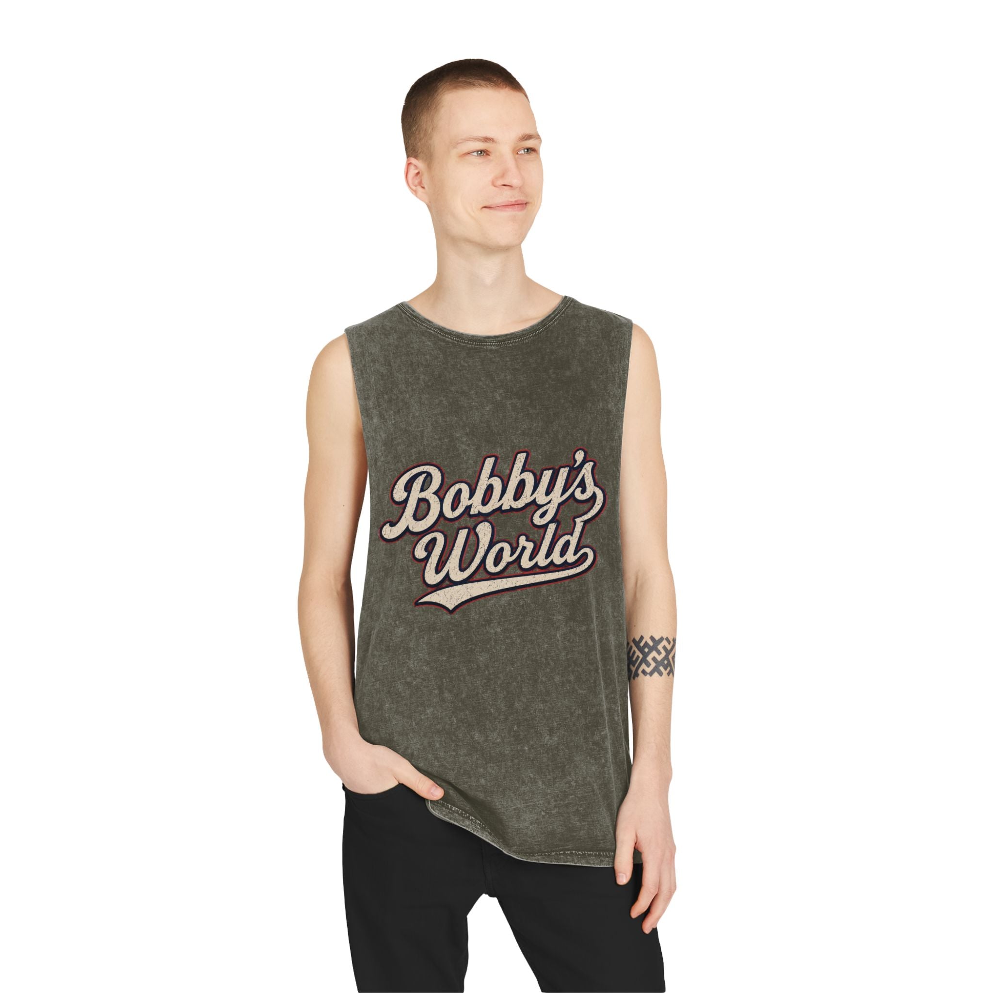 Bobby's World Stonewash Tank Top – Vintage Script Muscle Tee