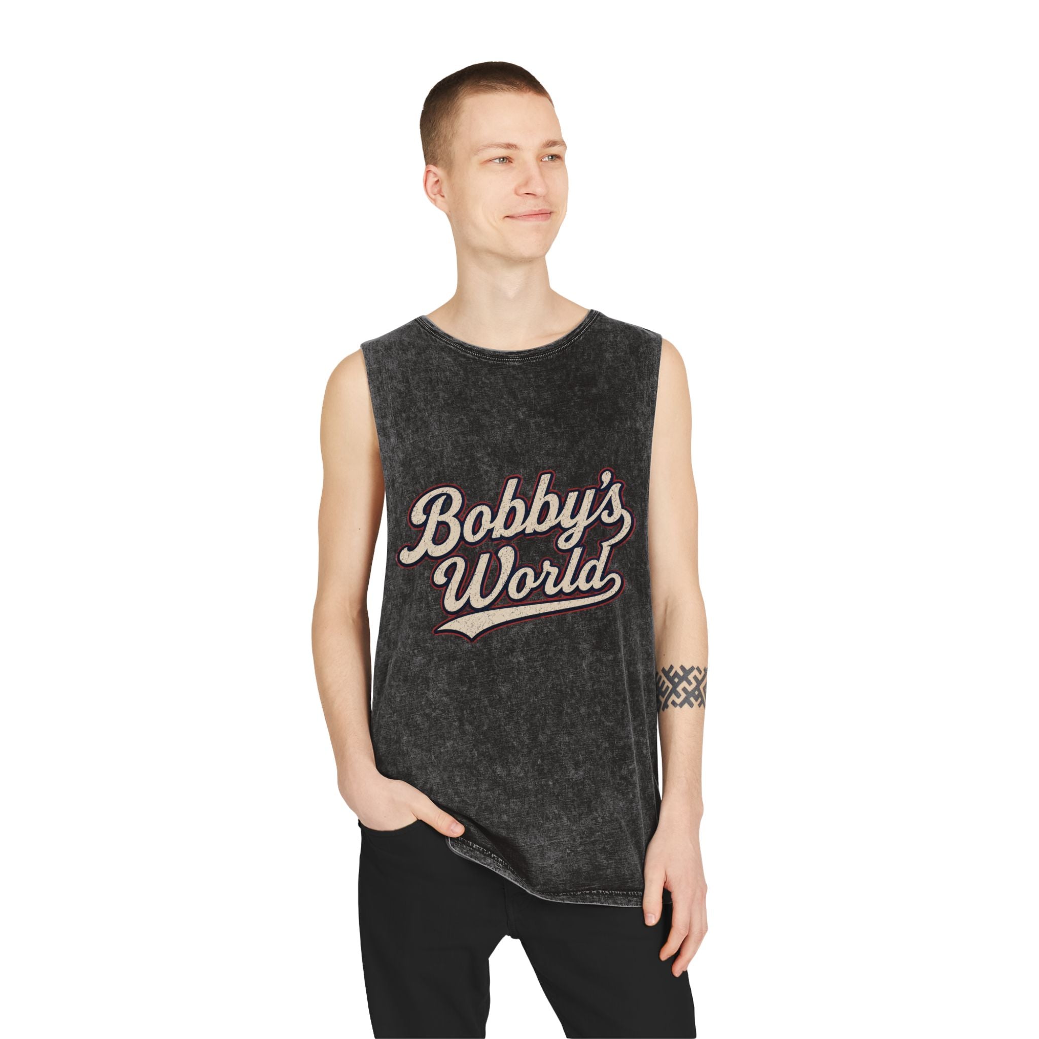 Bobby's World Stonewash Tank Top – Vintage Script Muscle Tee
