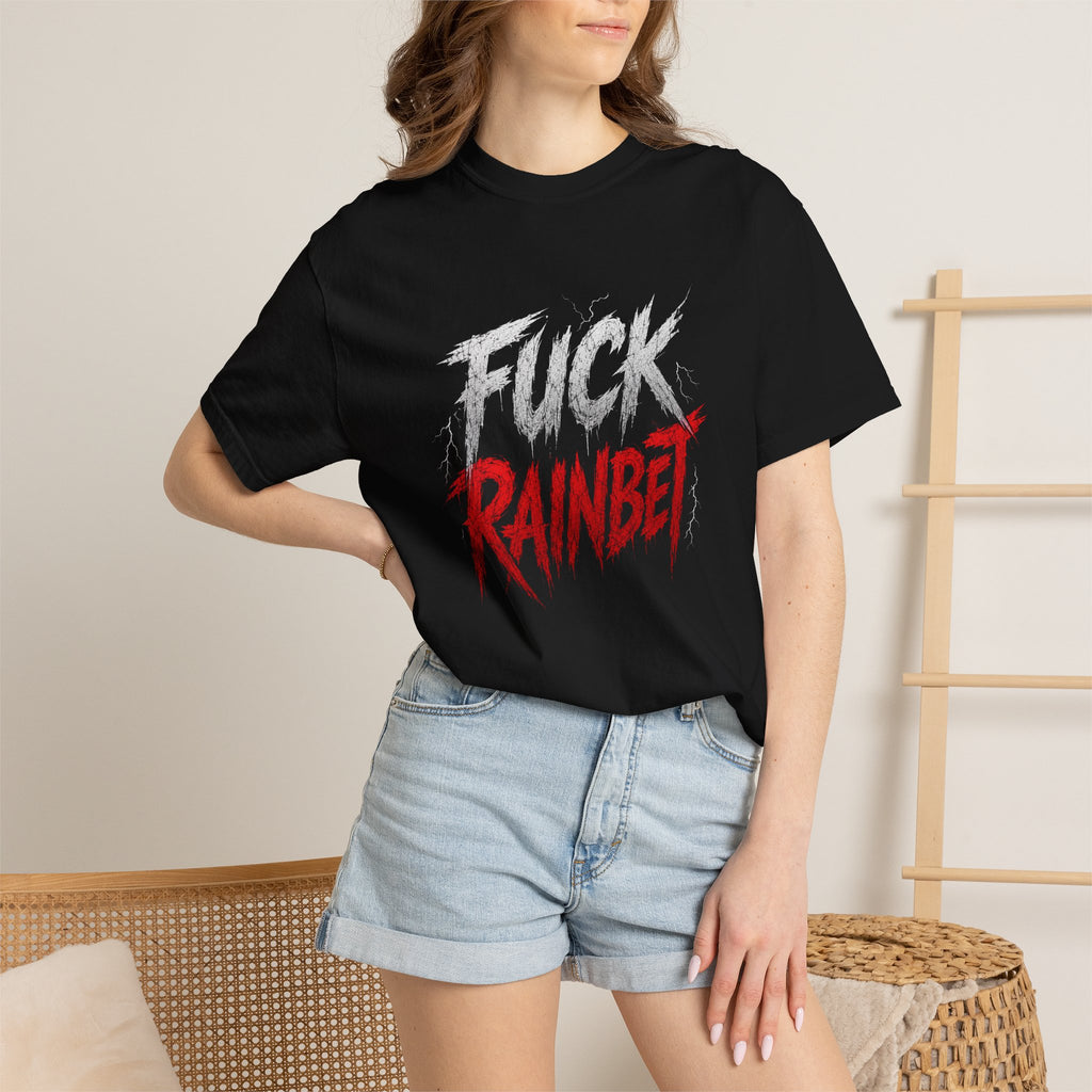 F*** Rainbet T-Shirt | Bold Graphic Text, Distressed Script