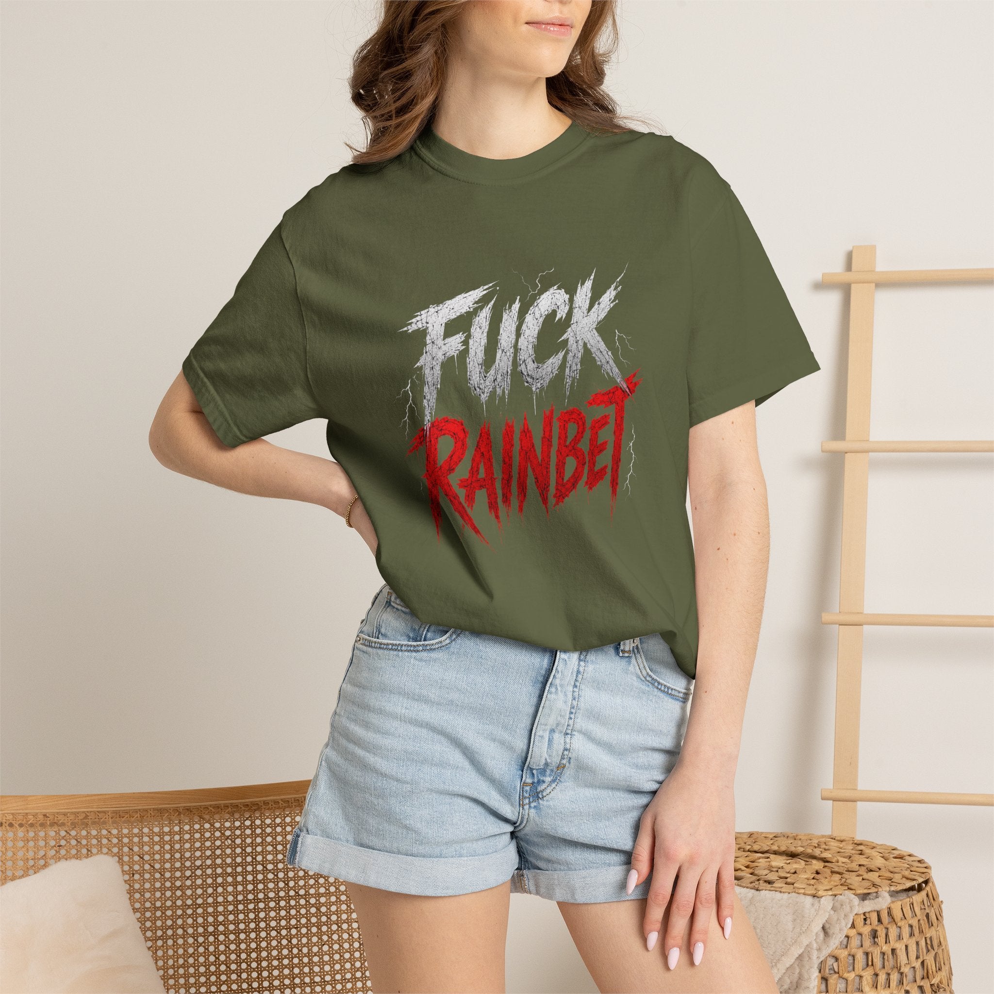 F*** Rainbet T-Shirt | Bold Graphic Text, Distressed Script