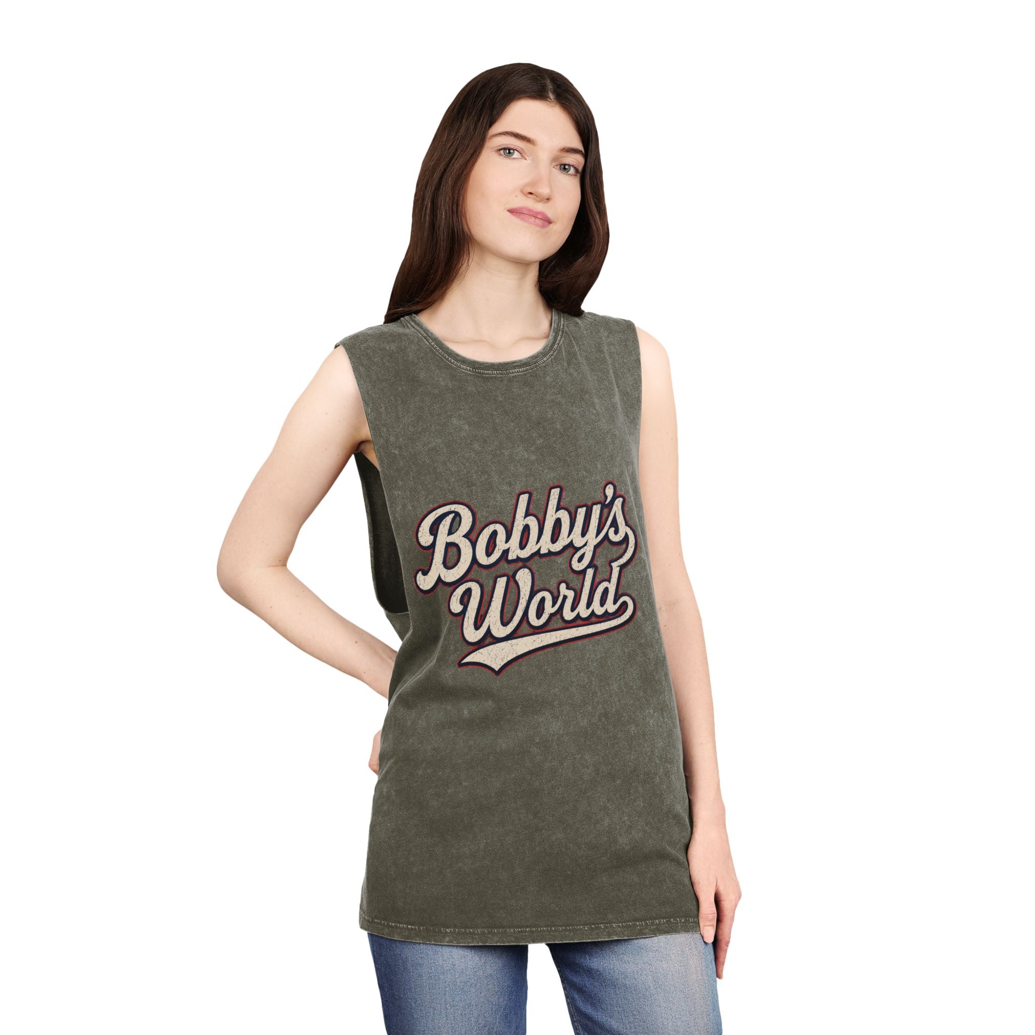 Bobby's World Stonewash Tank Top – Vintage Script Muscle Tee